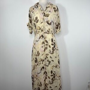 Komil Honolulu Hawaii Vintage 1980’s Buttons Floral Cottagecore Sundress Sz L